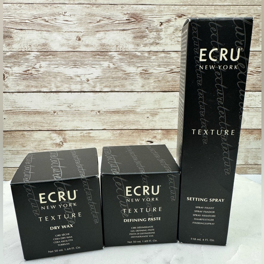 Ecru Hair Styling 3 Set Bundle Dry Wax , Defining Paste , Setting Spray NIB